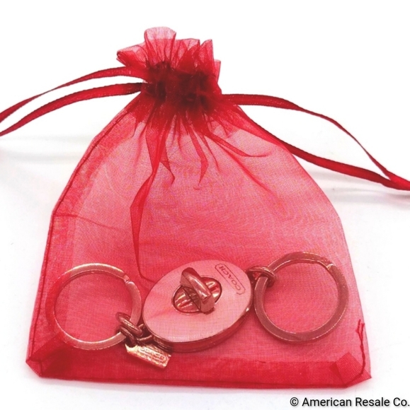 JUST IN! $98 COACH Vintage White Dual Fob Keychain Purse Charm Key ring-Rare - Picture 5 of 5